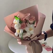 20 張/包防水純色花束包裝紙,優雅花店用品 - 鑽石黑 - 查看 5