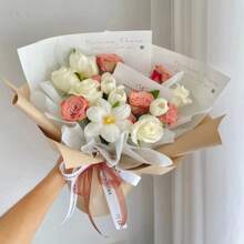 20 張/包防水純色花束包裝紙,優雅花店用品 - 鑽石黑 - 查看 4