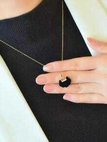 1 件 100 年幸運雲雲和鋰紫玉如意鎖吊墜項鍊,鍍銀,仿古金色飾面,適合女士日常佩戴 - 金黃色 - 查看 4