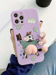 Funny Purple Anti-Drop Squeeze Cow Butt Relief Case/Protection Cover Compatible With IPhone Xr/7/8 Colorful Painted/Iphone 15 Pro Max/Iphone 13/14/Iphone 11/12 Pro Max Soft Case/Xs Straight Edge Painted/ A134g A22 A21s A514g A52 S22 Ultra A335g/Redmi 10/Redmi Note 11 4g/Redmi 11 Lite A53 Tpu Anti-Fall Soft Phone Case