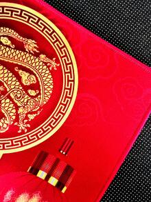 1入組紅色風龍紋印花地毯,適用於2024新年,矩形輕量級聚酯纖維易清洗機洗地毯,適用於走廊、臥室、客廳、入口等家居裝飾 - 紅色 - 查看 9