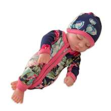 11.4-Inch Realistic Silicone Baby Doll Pacifying Reborn Doll With Soft Vinyl Body, Children Soft Toys Birthday Present And Home Ktv Decoration - Big Flower Khaki With Eyes Closed - View 1