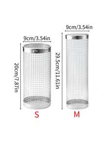 1入全不銹鋼煙熏網圓形滾動煽動管,適用於戶外燒烤 - 銀色 - 查看 5