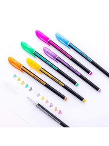 24 Plumas de gel Neón y Glitter de tinta Gouache bolígrafos 1.0 mm con estuche brillantes colores metalicos para colorear dibujar rellenar pintar marcadores set repuesto bola de rodillos pastel marcador oficina papelería escolar escuela útiles moda escolares escritorio escribir apuntar oficina colorear escritura glitter pastel metálico - Multicolor - Ver 4