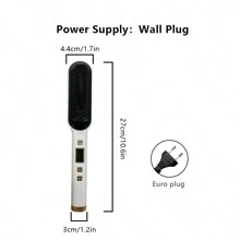 液晶顯示熨髮梳,2合1直/曲,負離子技術,不損傷捲髮棒 - 白色 - 查看 3