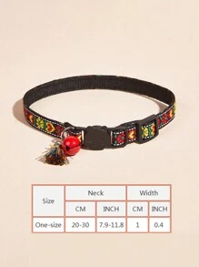 1pc Adjustable Pet Embroidered Heart Necklace For Dogs And Cats With Leash - Multicolor - View 4