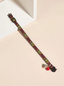 1pc Adjustable Pet Embroidered Heart Necklace For Dogs And Cats With Leash - Multicolor - View 5