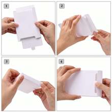 50入組可摺疊白色紙盒,配以透明膜,適用於diy婚禮、節慶禮品包裝 - 白色 - 查看 4