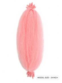 1入組粉色色調聚酯纖維預分離扭繞辮髮套，適用於辮髮/損壞柔軟髮質，合成材質 - 淺粉色 - 查看 3