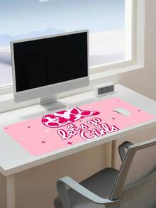 1pc Pink Theme Patterned Anti-Slip Gaming / Work Mouse Pad, 4 Sizes Available - Orange - View 3