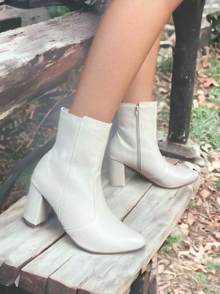 Women Mid-Calf Boots - 白色 - 查看 5