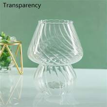 1入組玻璃花瓶蠟燭台兩用,可愛的蘑菇桌燈小花瓶,餐桌ins風格裝飾家居花瓶 - 彩色 - 查看 10