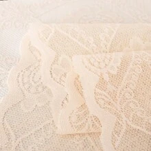 1 件法式浪漫復古風格象牙色蕾絲窗簾,帶花卉圖案,門/窗房間隔間,適合家居裝飾 - 米色 - 查看 7