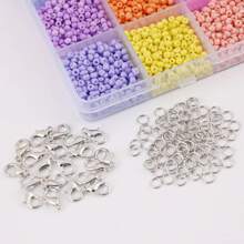 4 stks Willekeurige 24 Kleur 3mm Regenboog Kleur Rocailles 2 rolls Strings 1 Lepel Voor Sieraden Maken Kit Set