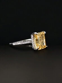 MOONSO 2023 New Design Luxury Ring For Women Wedding Engagement Finger Lady Gift Jewelry R7233 - Yellow - View 4