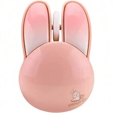 JOMAA Cartoon Wireless Mouse 2.4G USB Computer Mouse Cute Rabbit Candy Color Wireless Mouse For Ofiice Home Gift Girls(Pink) - Pink - View 1