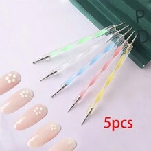 Nail Point Drill Pen Set Of 5 Pcs Different Sizes DIY Manicure Tools - Apricot - View 1