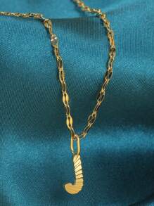 Magic Fish 1個金色不銹鋼唇形項鍊,附有a-z26英文字母吊墜,適用於名字首字母、情人節、新年贈禮 - 金黃色 - 查看 13