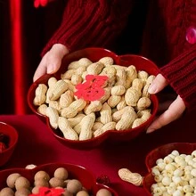 1入新年水果盤裝飾盤,多功能零食收納盤,適用於喬遷和桌面佈置 - 酒紅色 - 查看 3