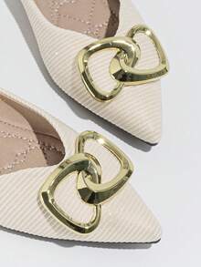 2023 Spring New Soft Pointed Toe Flat Shoes Women's Popular Penny Loafers Gentle Flats - Apricot - View 6