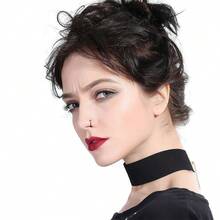 20G Stainless Steel Nose Rings For Woman Hoop Nose Ring Earring CZ Body Ear Piercing Jewelry - Black - View 3