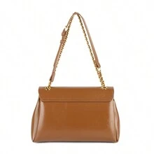 簡約鏈條斜肩小方包復古腋下手提包休閒單肩包,適合大學生、女士、女生、女士購物、約會、通勤、參加晚宴、聚會、度假 - 卡其色 - 查看 7