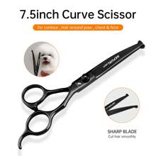 Pet Dog Safety Scissors, Round Tip Scissors Set, Pet Beauty Tool, Pet Grooming Scissors - Black - View 5
