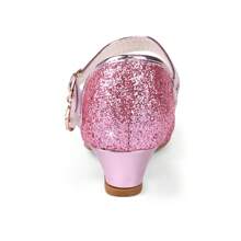 Girls Princess Shoes Sequins Sweet Bows High Heels Wedding Party Dress Shoes Dance Bright Diamond Cosplay Christmas Festival Shoes Pink Blue Purple Gold Silver - 淺粉色 - 查看 3