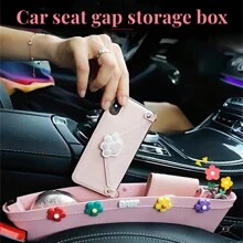 AD 1入組汽車座椅縫隙卡片耐磨汽車座椅間隙支架座椅縫隙收納袋座椅側邊收納盒汽車收納袋盒 - 黑色 - 查看 1