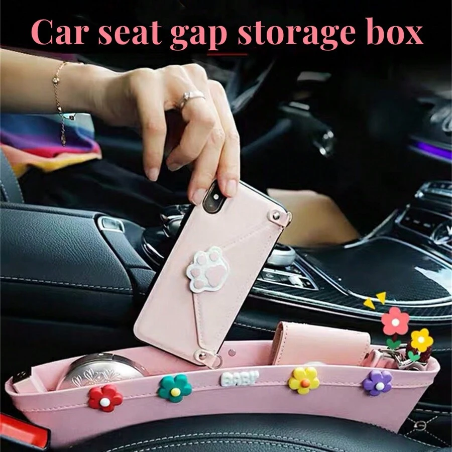 AD 1入組汽車座椅縫隙卡片耐磨汽車座椅間隙支架座椅縫隙收納袋座椅側邊收納盒汽車收納袋盒 - 黑色 - 查看 1