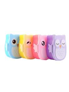 1 Piece Owl Lunch Box, Cartoon Plastic Portable Animal Shape Lunch Box For School - Blue - View 6