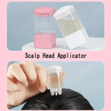 1只頭皮應用梳：使用精油護髮治療促進頭髮健康生長！迷你便攜式生髮精華液液體分配器梳,醫用頭皮應用梳 - 粉色 - 查看 2