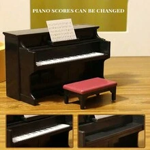 Dollhouse Miniature Living Room Furniture Set With Simulated Sofa, Piano, Tea Set And Dessert Scene Model, Family Toy Decorative Ornament Gift - Piano - View 6