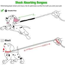 狗狗連接器,可減震的彈性狗繩附件,耐用的尼龍狗繩延長裝置配備不銹鋼旋轉夾,提高狗狗安全性,非常適合騎自行車、跑步、散步等運動 - 黑色 - 查看 8