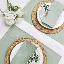 12入組淺綠色布製餐巾,30*45公分 - 淺綠 - 查看 3
