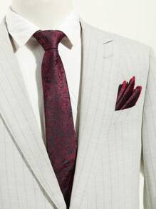 1 bộ/4 cái Nam Sành điệu Đỏ  Cà vạt , Nơ thắt , Hình vuông bỏ túi Và Khuy măng sét Bộ Với Ngực Hộp , Hoàn hảo Đối với Làm Việc  , Dịp & Qủa tặng - Đỏ - Xem 2