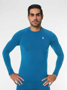 Playera Manga Larga para Hombre - Azul - Ver 1