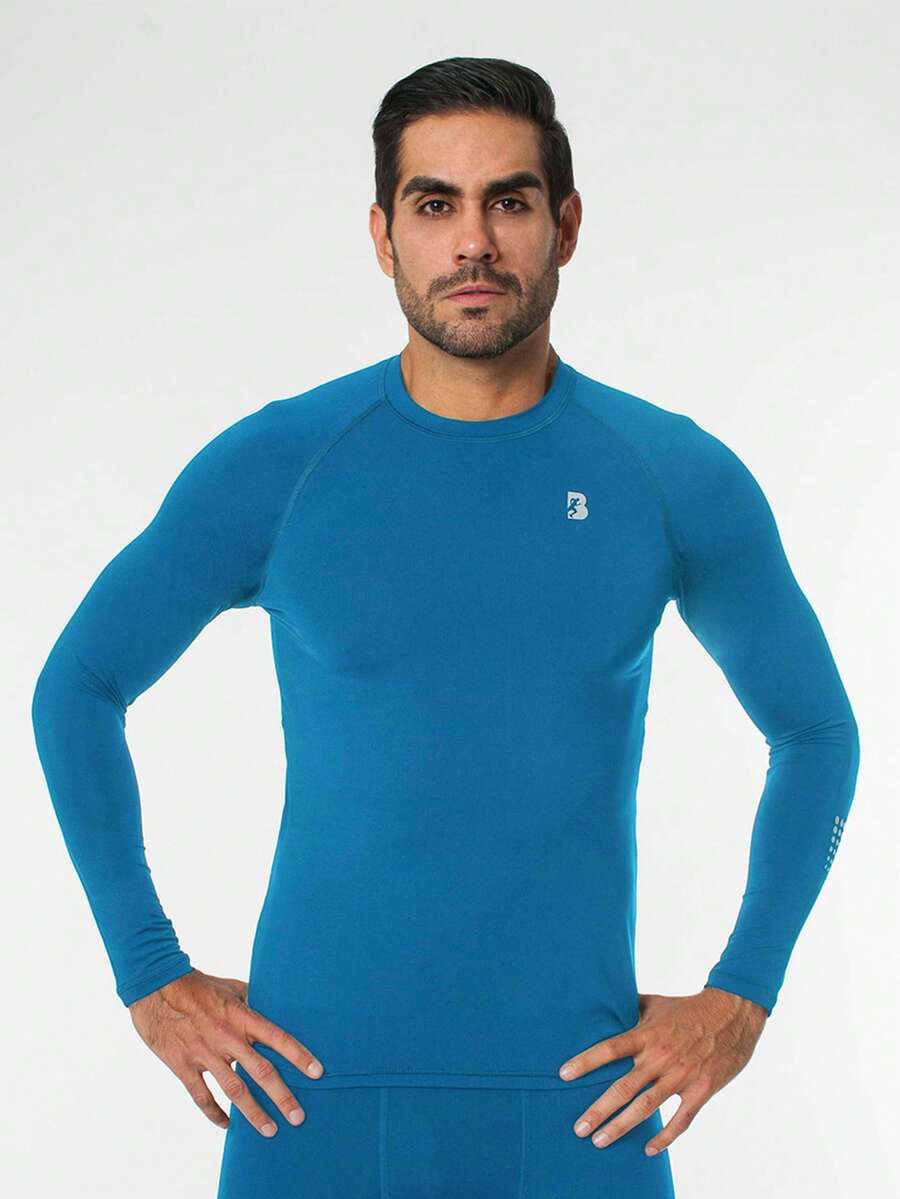 Playera Manga Larga para Hombre - Azul - Ver 1