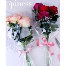 10入組清透花紋禮品袋,適用於情人節、閨蜜禮物、派對裝飾 - 款式A - 查看 8