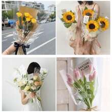 10入組清透花紋禮品袋,適用於情人節、閨蜜禮物、派對裝飾 - 款式A - 查看 4