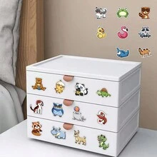 51pcs Cute Cartoon Animal Stickers, Ins Style Decals For Glass, Mug, Notebook, Phone Case, Luggage, Refrigerator, Computer, Diary, Tabletop Decoration, Graffiti, Diy, No-Residue Adhesive, Waterproof - Multicolor - View 5