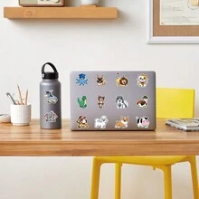 51pcs Cute Cartoon Animal Stickers, Ins Style Decals For Glass, Mug, Notebook, Phone Case, Luggage, Refrigerator, Computer, Diary, Tabletop Decoration, Graffiti, Diy, No-Residue Adhesive, Waterproof - Multicolor - View 7