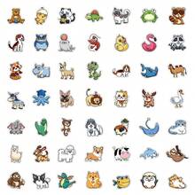 51pcs Cute Cartoon Animal Stickers, Ins Style Decals For Glass, Mug, Notebook, Phone Case, Luggage, Refrigerator, Computer, Diary, Tabletop Decoration, Graffiti, Diy, No-Residue Adhesive, Waterproof - Multicolor - View 2