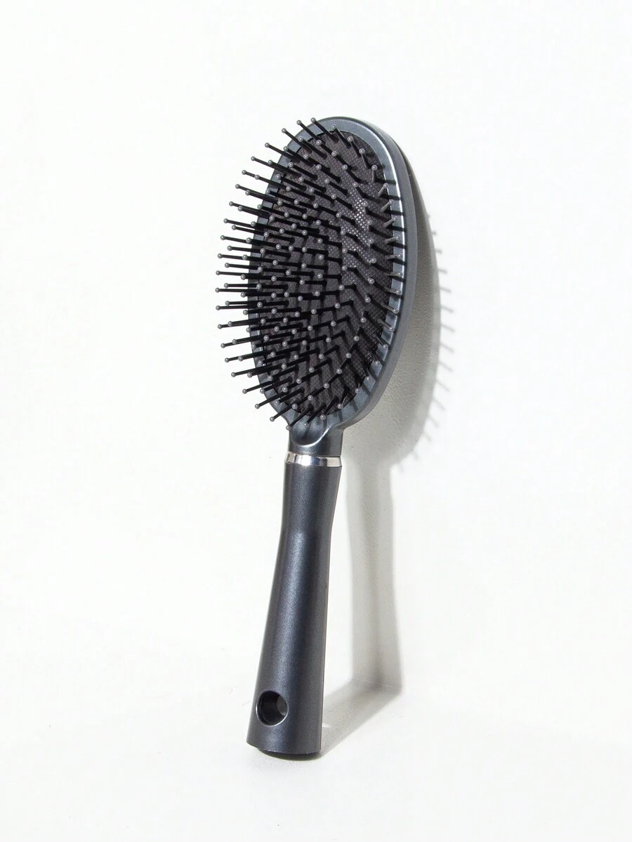 1pc Easy To Clean Oval Air Cushion Brush, Medium Size, Scalp Massaging With Airbag, Suitable For All Hair Types/Styles, Convenient For Bathroom, Dressing Table And As A Gift For Friends - Grey - View 1