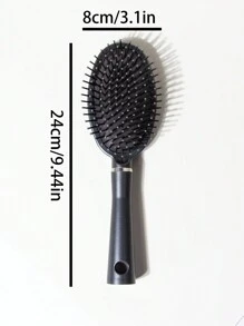 1pc Easy To Clean Oval Air Cushion Brush, Medium Size, Scalp Massaging With Airbag, Suitable For All Hair Types/Styles, Convenient For Bathroom, Dressing Table And As A Gift For Friends - Grey - View 6