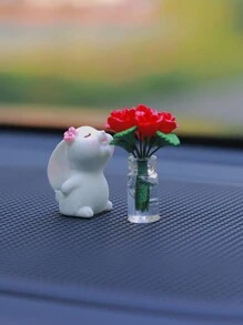 可愛浪漫的玫瑰花＆兔子汽車空氣出風口裝飾樓梯車內飾品 - 彩色 - 查看 1