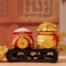 1pc Lucky Money Bag Car Pendant With Accompanied Aromatherapy Wax For Creative Car Decoration - Red - View 5