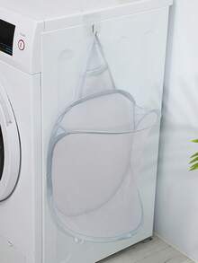 1入組壁掛式可摺疊洗衣籃,適用於浴室,洗澡間和整潔衣物存儲 - 灰色 - 查看 9