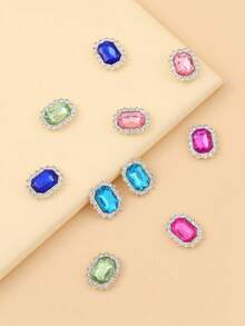 10入組時尚混色幾何合金髮箍扣,女性diy髮飾材料 - 彩色 - 查看 2