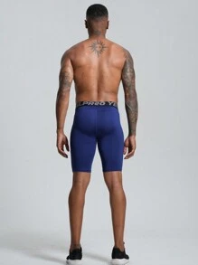 男士健身訓練健美短褲,有口袋,透氣排汗,輕盈彈性 - 黑色 - 查看 6